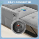 Convertible Chair Bed, Pull Out Sleeper Chair with USB, Adjustable Backrest, Small Velvet Futon Sofa Bed, Grey