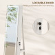 Jewelry Cabinet with Full Length Lockable Mirror, Standing Jewelry Armoire Organizer with LEDs, White