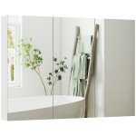 Three-Mirror Bathroom Medicine Storage Cabinet - White