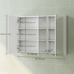 Three-Mirror Bathroom Medicine Storage Cabinet - White