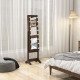 Free Standing Armoire Organizer, Lighted Mirrored Jewelry Cabinet w/ Angle Adjustable & 16 LED Lights, Dark Brown