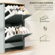 Shoe Storage Cabinet with 2 Flip Drawers and Adjustable Shelves for 12 Pairs of Shoes, Light Grey