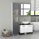 Bathroom Storage Cabinet Set, Wall Mounted Medicine Cabinet, Bathroom Cabinet with Adjustable Shelves, White & Grey