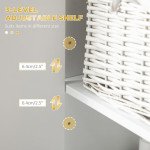 2-Piece Bathroom Storage Cabinet Set, Bathroom Cabinets with Adjustable Shelves, Free Standing, Wall-Mounted, White