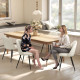 Set of 4 Modern Dining Chairs, Velvet Upholstered Kitchen Chairs with Steel Legs for Living Room, Cream White