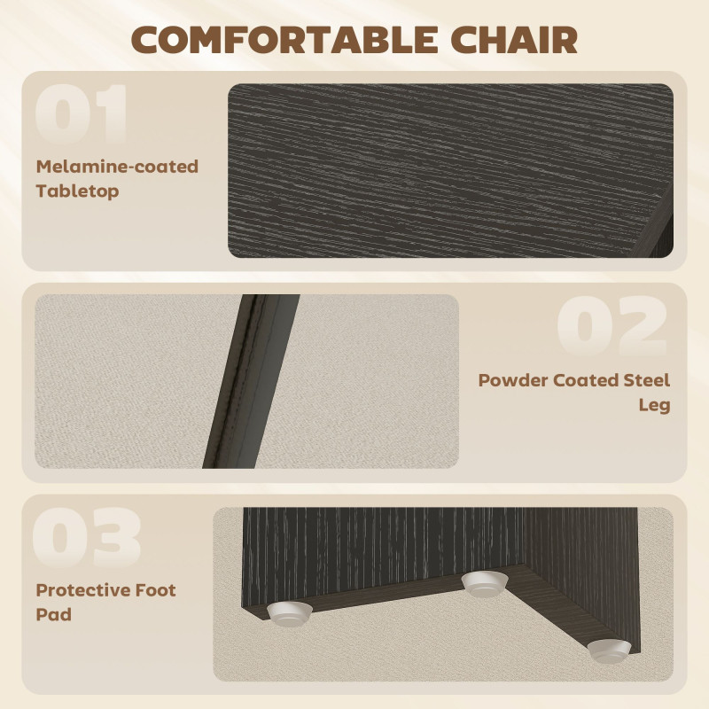 Dining Table Set for 2, Square Kitchen Table and Chairs, Dining Room Table and PU Leather Upholstered Chairs, Black
