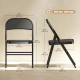 Set of 6 Metal Foldable Chairs, PU Leather Padded Folding Chairs with Cushion Seat and Open Back for Indoor, Black