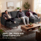 Sectional Sofa, Corduroy U Shaped Couch with Double Chaise and Spring Cushions, 2200lb Capacity, Dark Grey