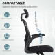 Ergonomic Office Chair, Mesh Desk Chair with Adjustable Headrest, Lumbar Support and Height, Flip-Up Armrests, Black