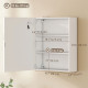 Bathroom Medicine Cabinet with Lights, Wall Mounted Mirror Cabinet with Demister Pad, Adjustable Shelves, White