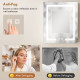 Bathroom Medicine Cabinet with Lights, Wall Mounted Mirror Cabinet with Demister Pad, Adjustable Shelves, White