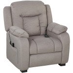Massage Recliner Chair with Quiet Brushless Motor Pet-Friendly Fabric Power Recliner with 2 Memory Positions Brown
