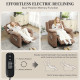 Massage Recliner Chair, Power Recliner with Quiet Brushless Motor, Remote, Pockets, 2 Memory Positions, Brown