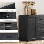 Sideboard with 3 Drawers and 2 Doors, 47