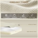 2-in-1 Modular Sectional Sofa, Boneless L Shaped Couch Sofa Bed, Cream White