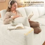 2-in-1 Modular Sectional Sofa, Boneless L Shaped Couch Sofa Bed, Cream White