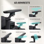 Ergonomic Office Chair, Mesh Computer Chair with High Back, Lumbar Support, 6D Armrests, Headrest, Footrest, Black