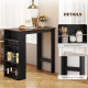 Modern Bar Table, Counter Height Dining Table with 3 Storage Shelves for Kitchen, Dining Room, Living Room, Rustic Brown