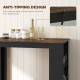 Modern Bar Table, Counter Height Dining Table with 3 Storage Shelves for Kitchen, Dining Room, Living Room, Rustic Brown
