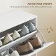 Flip Down Shoe Rack, Multi Cabinet, Wooden Shoe Shelf, Entryway, 4 Drawer Organizer, Freestanding Unit, White