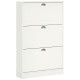 Shoe Cabinet with 3 Flip Drawers, Narrow Shoe Storage Cabinet, Holds 12 Pairs for Entryway, Hallway, White