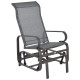 Patio Glider with Breathable Mesh Fabric, Outdoor Glider Chair, Garden Rocking Gliding Seat for Patio, Yard, Porch, Brown/Grey