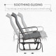 Patio Glider with Breathable Mesh Fabric, Outdoor Glider Chair, Garden Rocking Gliding Seat for Patio, Yard, Porch, Brown/Grey