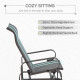 Patio Glider with Breathable Mesh Fabric, Outdoor Glider Chair, Garden Rocking Gliding Seat for Patio, Yard, Porch, Brown/Grey