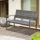 Rattan Wicker Loveseat Garden Bench Hand Woven Portable Backyard Gray