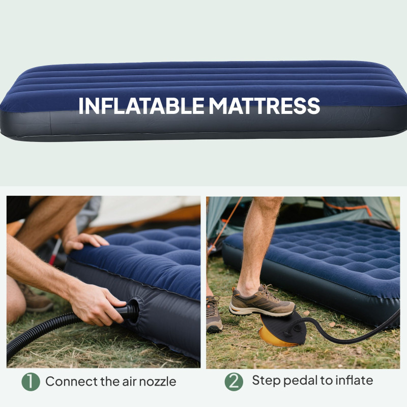 Hiking Tent Camping Bed Cot Combo Portable w/ Sleep Bag Mattress