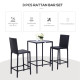 3 Piece Patio Bar Set Wicker Rattan Garden Bistro Set Barstool and Table for Patio Backyard Balcony Poolside, Black