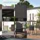 3 Pieces Patio Bar Set, Rattan Bistro Table and Chairs, Outdoor Conversation Furniture Set with Ice Bucket, Dark Brown