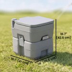 Portable Toilet for Adults, Travel Toilet with 2 Detachable Tanks, Camping Toilet for Trips, 5.3 Gallon (20L), Grey