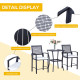 3 Pieces Outdoor Wicker Bar Set, Classic Bistro Bar Set Garden Rattan Style Patio Bar Table & High Chairs w/ Cushions Home Bar Furniture, Cream White
