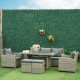 6 Pcs Patio Furniture Set, Rattan Outdoor Furniture Set with 3 Seater Sofa, Armchairs, Footstools and Table, Dark Grey