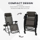 2 in 1 Adjustable Zero Gravity Reclining Lounge Chair Garden Recliner and Rocker Foldable Sun Lounger Napping Seat w/ Headrest & Tray Grey