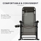 2 in 1 Adjustable Zero Gravity Reclining Lounge Chair Garden Recliner and Rocker Foldable Sun Lounger Napping Seat w/ Headrest & Tray Grey