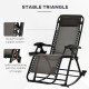 2 in 1 Adjustable Zero Gravity Reclining Lounge Chair Garden Recliner and Rocker Foldable Sun Lounger Napping Seat w/ Headrest & Tray Grey