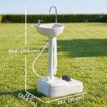 Portable Camping Sink Hand Wash Station with 17L Water Tank, Soap Dispenser and Towel Holder, for Outdoor Events