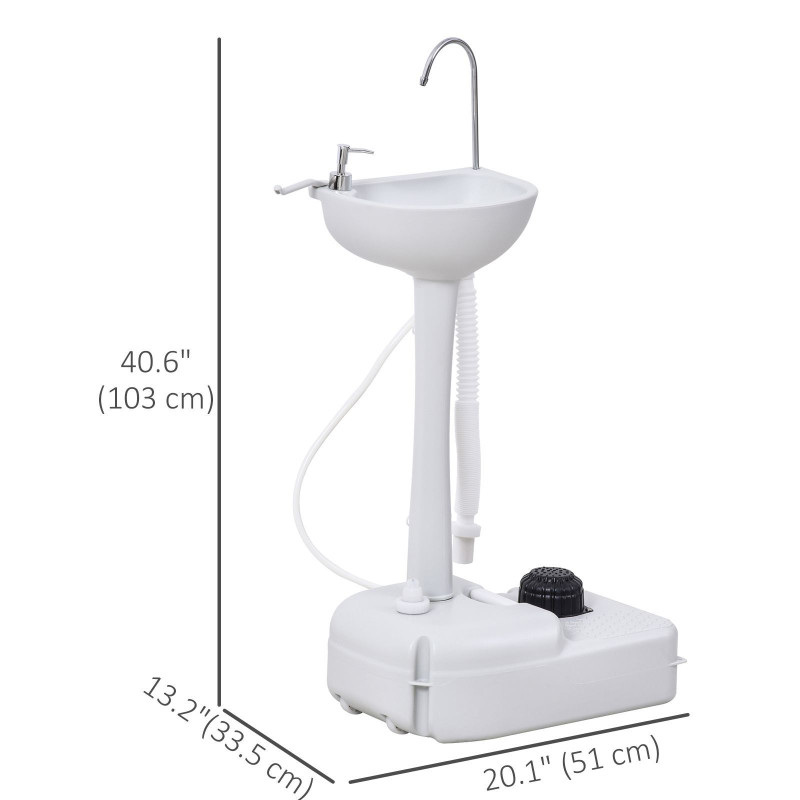 Portable Camping Sink Hand Wash Station with 17L Water Tank, Soap Dispenser and Towel Holder, for Outdoor Events