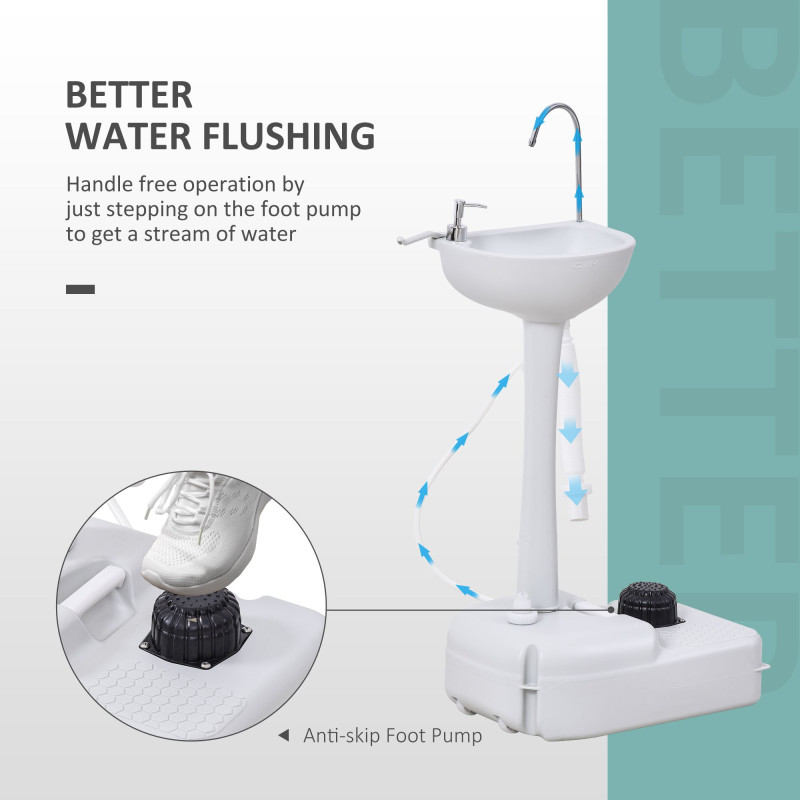 Portable Camping Sink Hand Wash Station with 17L Water Tank, Soap Dispenser and Towel Holder, for Outdoor Events