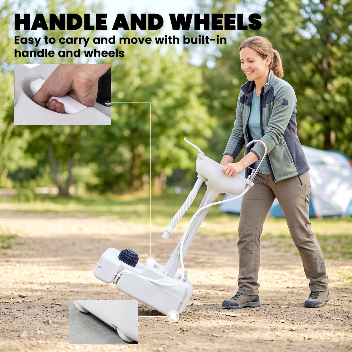 Portable Camping Sink Hand Wash Station with 17L Water Tank, Soap Dispenser and Towel Holder, for Outdoor Events