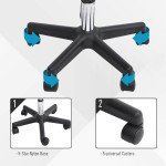 PU Leather Adjustable Rolling Stool, Round Swivel Drafting Stool with Back, Wheels, Black