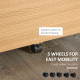 2 Drawer File Cabinet with Lock and Keys, Mobile Vertical Filing Cabinet with Wheels and Drawers, Home Office Cabinet, Natural
