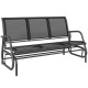 3-Seat Outdoor Glider Chair, Patio Rocking Chair, Steel Frame, Sling Fabric Seat for Garden, Backyard, Lawn, Black