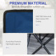 6 Seat Folding Camping Chair with Cup Holder and Carrying Case for Camping, Picnic, Sports Events, Blue