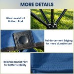 6 Seat Folding Camping Chair with Cup Holder and Carrying Case for Camping, Picnic, Sports Events, Blue