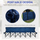6 Seat Folding Camping Chair with Cup Holder and Carrying Case for Camping, Picnic, Sports Events, Blue