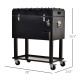 68QT Patio Cooler Ice Chest with Foosball Table Top, Portable Poolside Party Bar Cold Drink Rolling Cart on Wheels with Tray Shelf Black