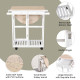Kitchen Trolley 3 Piece Kitchen Cart Set Drop Leaf Breakfast Table and 2 Stools w/ Rolling Wheels & Towel Bars, Wood & White